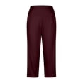 thumbnail image 4 of Aihuaihua Women's High Waisted Straight Leg Capri Pants Stretch Lightweight Trousers for Work Golf Casual Capri Leggings with Pockets, 4 of 4