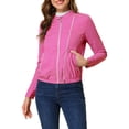 thumbnail image 6 of Allegra K Women's Lightweight Stand Collar Zip up Biker Moto Jacket, 6 of 8