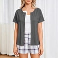 thumbnail image 7 of Women’s Mastectomy Shirt with Drain Pockets Short Sleeve Post Surgery Shirt Hook and Loop Port Access Top Dark Gray 3XL, 7 of 7