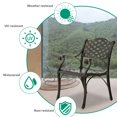 thumbnail image 3 of VIVIJASON 2-Piece Patio Cast Aluminum Dining Chairs, All Weather Outdoor Bistro Dining Chair Set for Balcony, Lawn, Garden, Backyard, Lattice Design Antique Bronze, 3 of 7