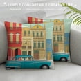 thumbnail image 3 of Nawypu Decorative Square Throw Pillow Cover Colorful Cuban Cuba Old Attraction Modern Sights Travel Abstract Havana Car Street Graphic House Cozy Cushion Case for Car Couch Lving Room, 3 of 5