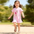 thumbnail image 2 of RMGVDSD Toddler Girl Dress Summer Girls Dresses Short Sleeves Casual Sundress Adorable Kids Lightweight A-Line Midi Dress Everyday Wear 2 Years, 2 of 9