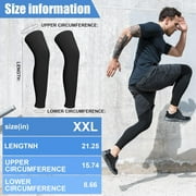 3 Pairs Leg Sleeves,Full Length Leg Compression Sleeve,Sports Leg Knee Sleeve with Anti Slip Silicone Strips,UV Protect Long Leg Sleeves for Men Women Basketball Football Running