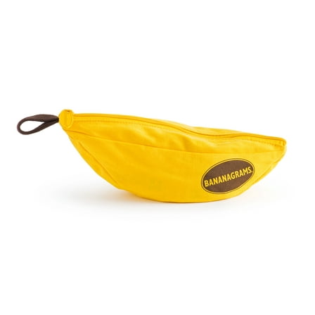 Bananagrams Classic Word Game, Fast-Paced Spelling & Anagram Game, 144 Letter Tiles in Portable Banana Pouch, 1–8 Players, Ages 7 