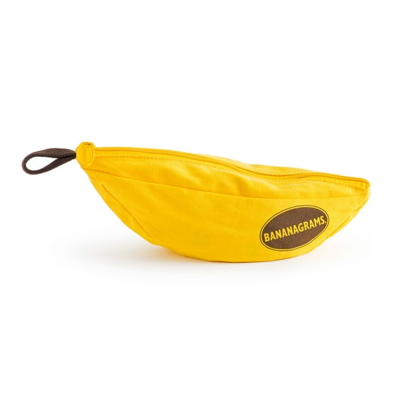 Bananagrams Classic Word Game, Fast-Paced Spelling & Anagram Game, 144 Letter Tiles in Portable Banana Pouch, 1–8 Players, Ages 7 