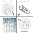 thumbnail image 3 of Eucalyptus Leaves Shower Curtain Set - Small 36" x 72" Washable Bathtub Curtain with 12 Hooks, Light Blue Summer Botanical Weeping Waterproof Fabric Stall Shower Curtains for Bathroom/Bathtub Décor, 3 of 6
