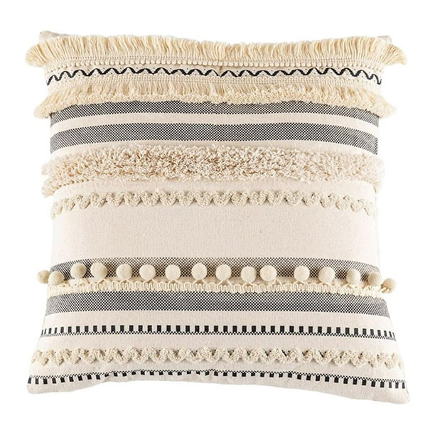 Funda de cojín suave de estilo bohemio con tejido marroquí para sofá y sala de estar. Cuadrado 45x45cm