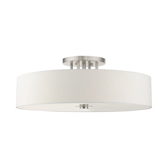 Livex Lighting - Meridian - 6 Light Semi-Flush Mount in Modern Style - 30 Inches