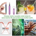thumbnail image 6 of Reusable Straws, Metal Straw Collapsible Stainless Steel Portable Drinking Straw with Cleaning Brush & Case Purple - Rainbow (Straw), 6 of 6