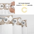 thumbnail image 2 of No Hook Shower Curtain with Snap in Liner, Brown and White Plaid Waterproof Bath Curtain Double Layers with See Through Top Window, Farm Lattice Hotel Shower Curtains 72x84in, 2 of 9