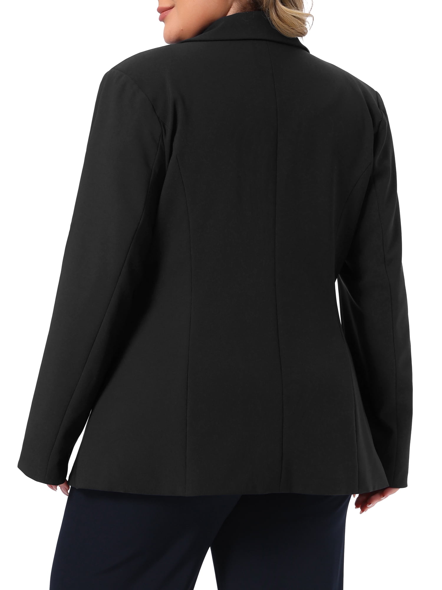 DARING DIVA Women's Plus Work Blazer Button Long Sleeve Suit Jacket 2X Black