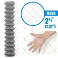 thumbnail image 4 of Fencer Wire 11.5 Gauge Galvanized Steel Chain Link Fence Fabric, Diamond Mesh Size 2-3/8 Inch, Galvanized&nbsp;Fencing Wire Roll for Home Improvement and Animals Enclosure (5ft. x 50ft.), 4 of 9