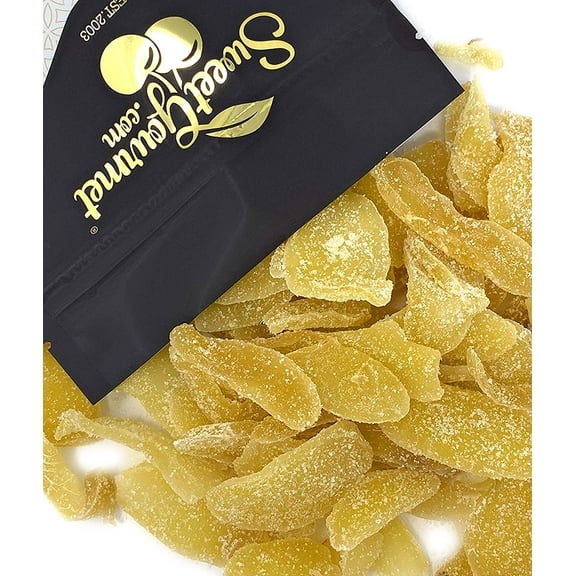 SweetGourmet Dried Crystallized Ginger | Candied Ginger Root Pieces | Sweet & Spicy Snack | 2 Pounds
