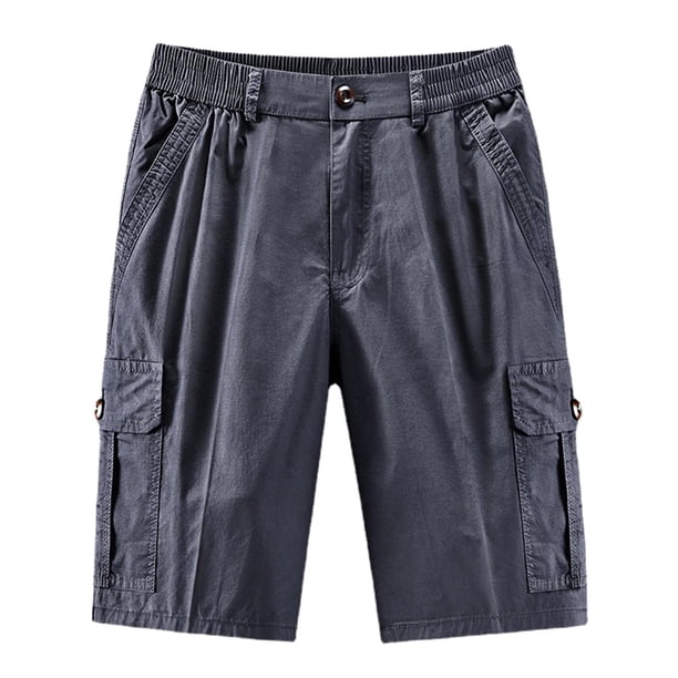pstuiky Pantalones cortos casuales para hombre, Pantalones cortos deportivos de moda para hombre, multibolsillos, informales, de verano, con cintura elástica Pantalones cortos de golf