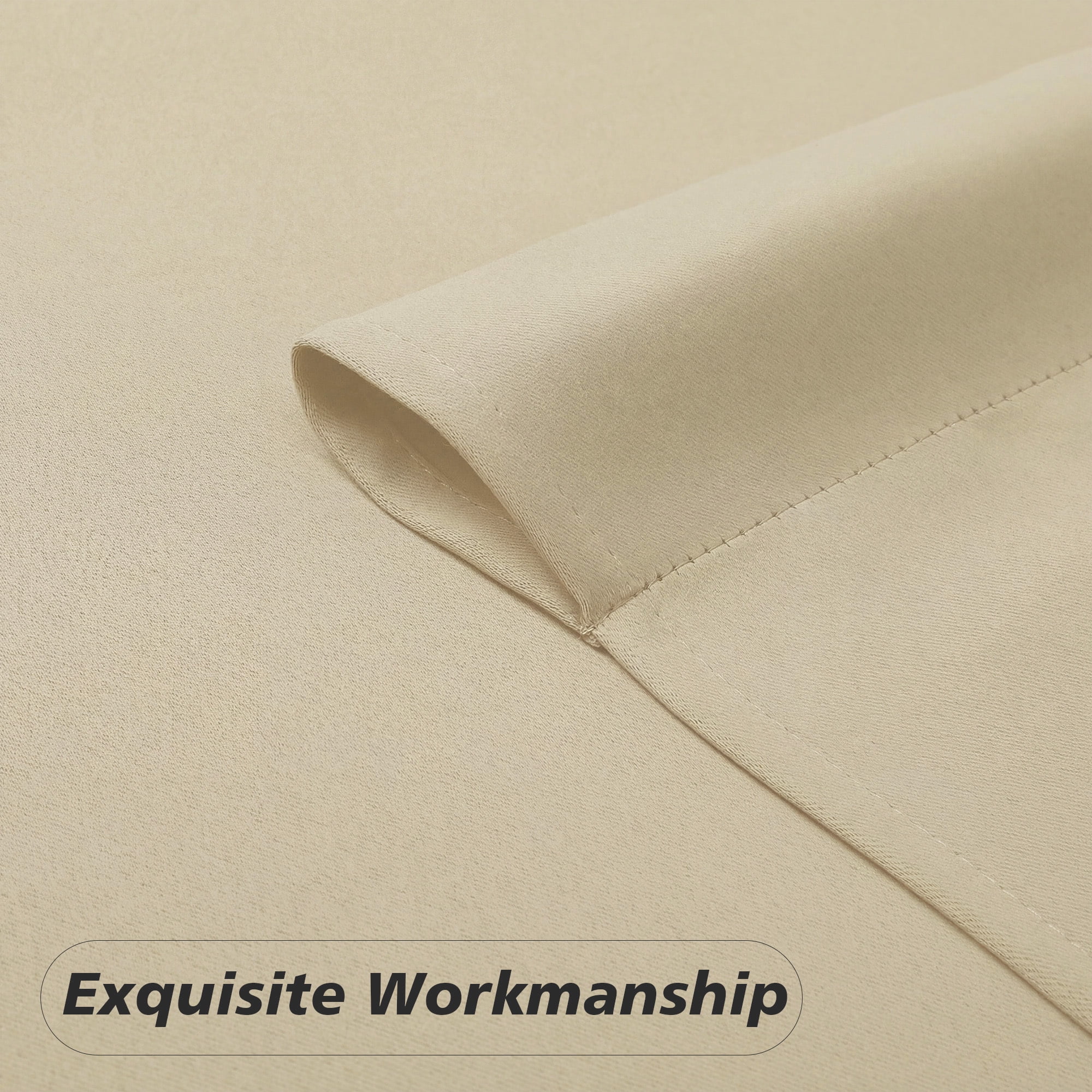 MKHILL Aether 40x84 Blackout Curtains Biscotti Beige 2 Panels, 84 Inch Floor Length Panels for Living Room Bedroom, Thermal Insulated Drapes, Each 40" W x 84" L