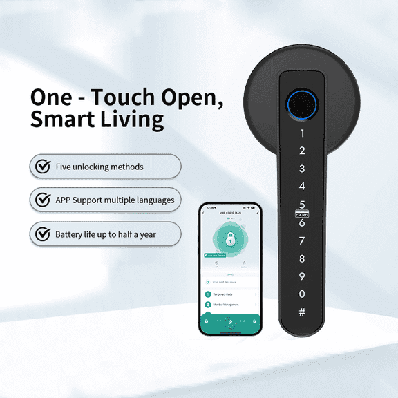 Fingerprint Door Lock- biometric Smart Door knob- passcode keypad Door Handle ，for Bedroom Hotel Office Apartment