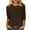 Brown, variant on 3/4 Sleeve Tops for Women Round Neck Dressy Basics Tees Casual Trendy Loose Fit T Shirt Brown L