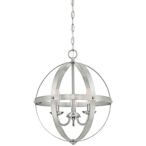 Westinghouse 6341900 Stella Mira Three-Light Indoor Chandelier, Brushed Nickel Finish
