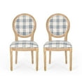 thumbnail image 2 of Noble House Karter French Fabric Dining Chairs, Set of 2, Dark Blue, 2 of 9