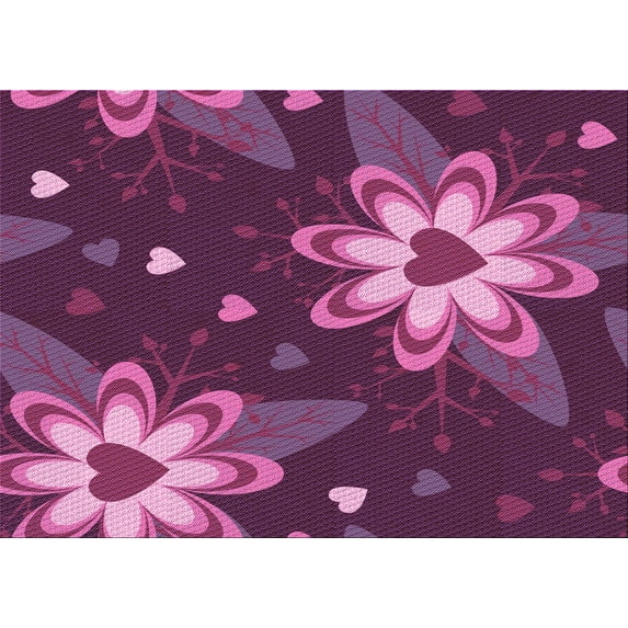 Ahgly Company Indoor Rectangle Patterned Orchid Purple Area Rugs, 4' x 6'