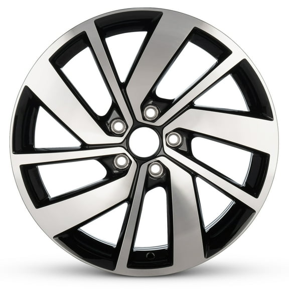For 2019-2021 Volkswagen Jetta 18 Inch Machined Face with Painted Inlay Black Rim - OE Direct Replacement - Road Ready Car Wheel