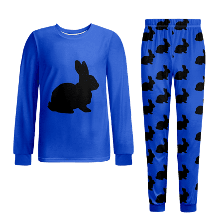 

Easter Pajamas-Girls Pajamas Tee And Pant Pj Set Easterr Bunny Egg Carrot Kawaii Pajamas Size 140