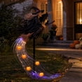 thumbnail image 6 of LOWLHOME Solar Flying Witch Garden Stake Light, Halloween Witch on Broom with Fiber Optic Glowing Trail and Pumpkin Decor, Waterproof Outdoor Yard Light for Lawn Path and Garden, 6 of 7