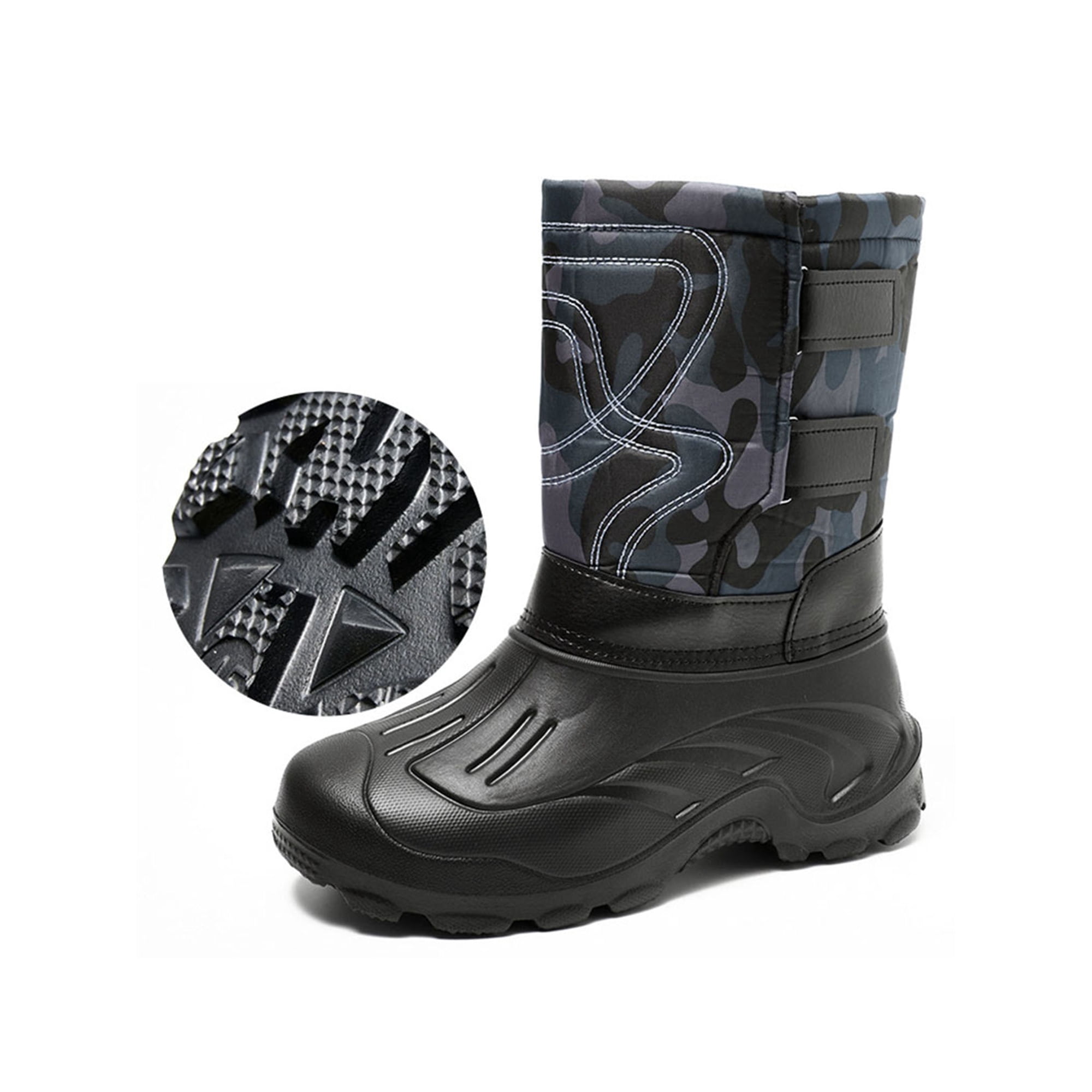 Woobling Men Slip Resistant Mid Calf Boot Outdoor Comfort Round Toe Work Shoes Rain Boots Blue 8 Walmart