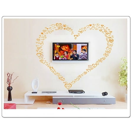 9 PCS Core Yellow Wall Decals - DIY Removable PVC Stickers for Living Room, Bedroom, Kids Room, and Nursery - Transparent Self-Adhesive Mural Art for TV and Sofa Backgrounds