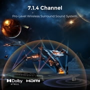 ULTIMEA 7.1.4ch Sound Bar with Dolby Atmos, Surround Sound System for TV with 2 Surround Speakers, Sound Bar for Smart TV, Soundbar with Subwoofer for Home Theater, BT 5.4, HDMI eARC, Skywave Series