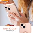 thumbnail image 5 of KOMI Designed for iPhone 14 Case with Ring Stand [360° Rotatable Ring Holder Magnetic Kickstand] [Soft Microfiber Lining] Shockproof Rubber Protective Phone Cases Cover for Women Men Pink Sand, 5 of 5