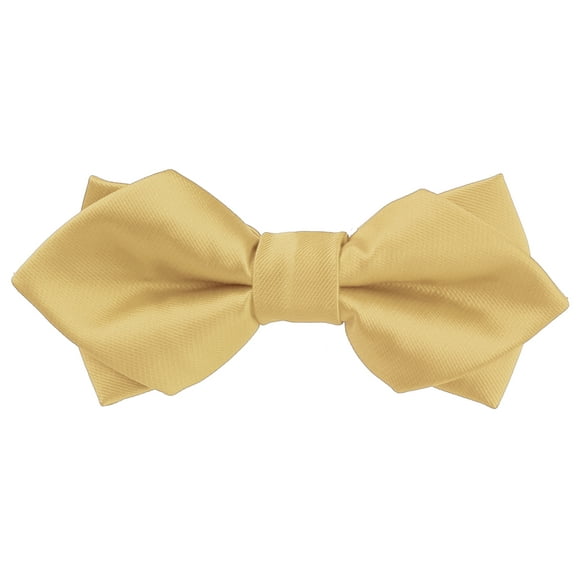 Unique Bargains Men's Pre-tied Bow Ties Diamond Pointed Solid Bowties for Formal Wedding One Size Champagne