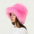 thumbnail image 4 of Ajshakl New Years Eve&nbsp;Hats, Fuzzy Bucket Hat Fashion Warm Winter Fluffy Furry Plush Faux Hats Fishing For Women 2024, Red, 4 of 7