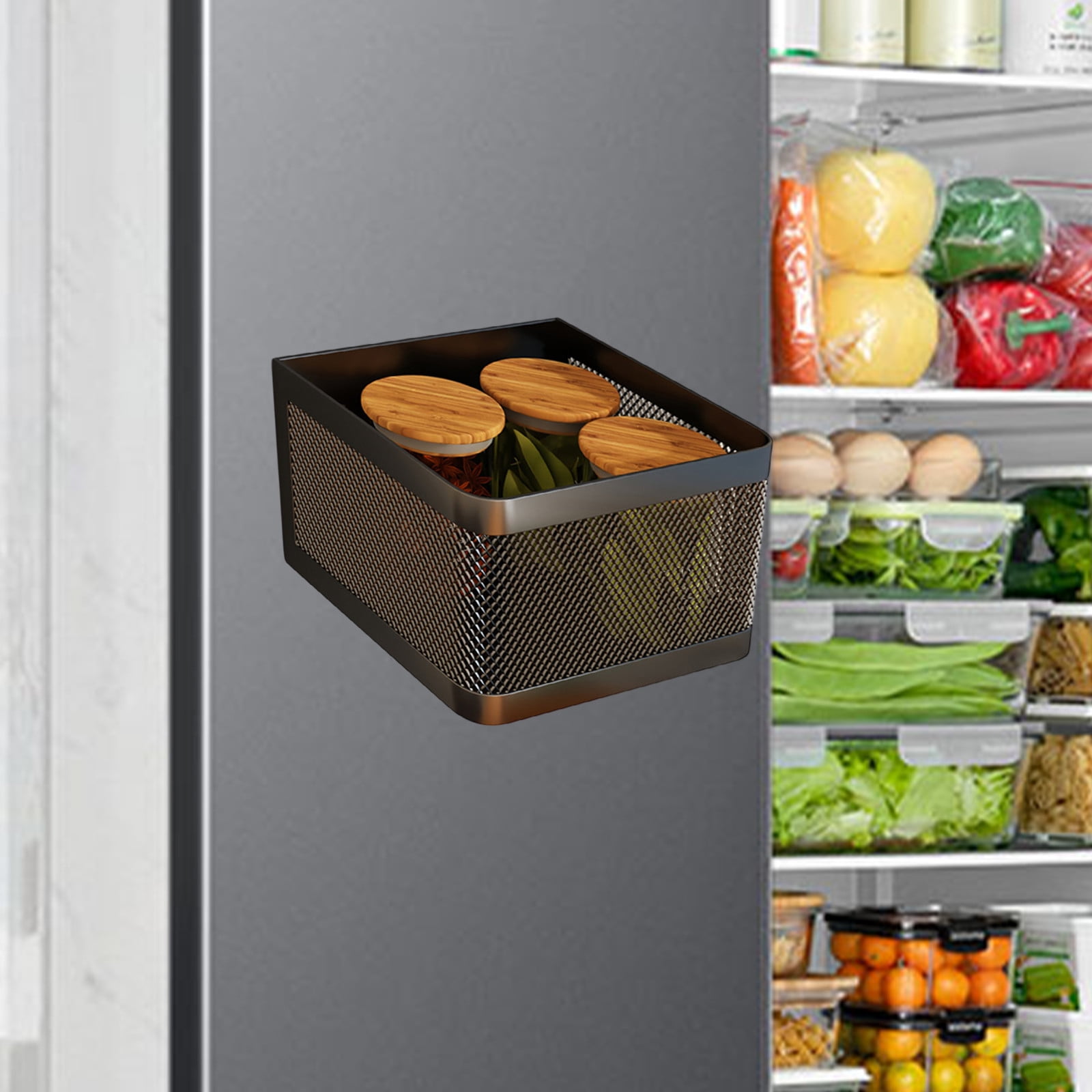 Bfogop Magnetic Shelf For Fridge Shelves For Whiteboard Classroom Basket Organizer Holder Locker Storage Magnetic Bin Box Containers For Side Of Refrigerator 50ml