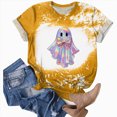 thumbnail image 6 of TOWED22 Halloween Teacher Shirts for Women Cute Spooky Season T Shirt Funny Bow Ghost Graphic Tee Tops Short Sleeve Shirt(Yellow,L), 6 of 7