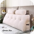 thumbnail image 2 of ColourTree Beige 59" L x 8" W x 20" H Wedge Headboard Pillows with 1 Head Roll Pillow Bed Wedge Pillow for Headboard Large Bolster for Bed Rest Reading Pillows Backrest Pillows, 2 of 6