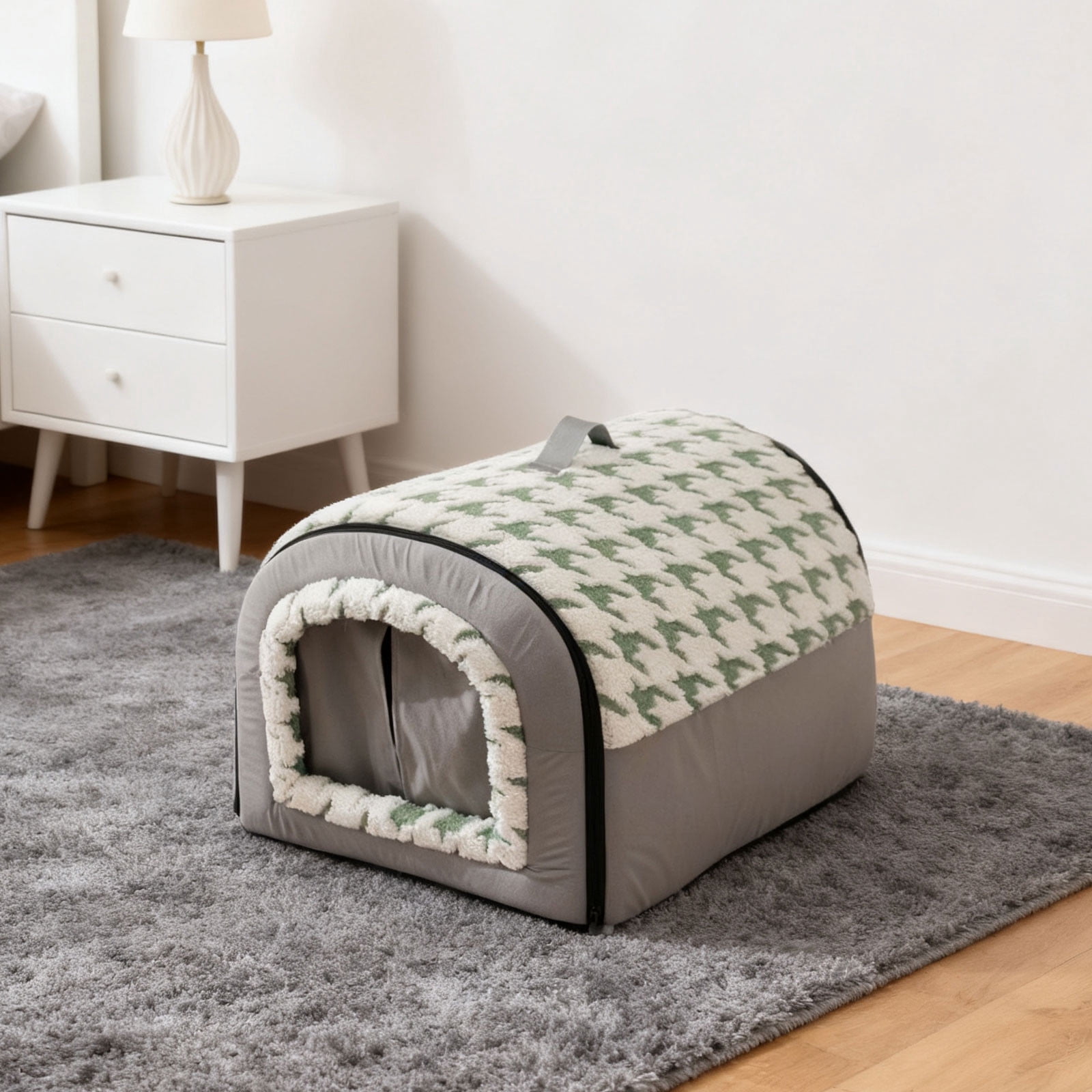 Orthopedic Enclosed Cat Bed with Removable Washable Cushion for Deep Warm Sleeping Indoor Pet Tent All Seasons Universal