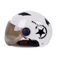thumbnail image 1 of brillar Casco de Motor eléctrico para coche, Scooter, bicicleta, cara abierta, media gorra de béisbol, casco duro de seguridad Anti-uv, casco de bicicleta ajustable, 1 of 5