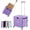 Purple, variant on Portable Rolling Crate Handcart Shopping Trolley, Folding Utility Cart, Collapsible Tool Box with Lid, Basket on 4 Rotate Wheels, for Grocery, Office, Luggage, Teacher