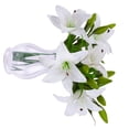 thumbnail image 2 of Flor artificial boda simulación nupcial decoración floral oficina en casa PVC flor falsa, blanco 5 Piezas Advancent HA000016-01B, 2 of 6