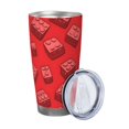 thumbnail image 2 of 20oz Car Cup Three-Piece Set Of Single Silver Edge No Smell Easy To Carry Heat Preservation For Daily Car Sports Travel Red Building Block, 2 of 8