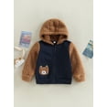 thumbnail image 2 of Kids Boys Winter Jacket, Long Sleeve Hooded Bear Pattern Zipper Closure Casual Outwear, 2 of 8