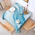 thumbnail image 2 of Blue White Gold Marble Pattern Square Tablecloth,Waterproof Square Table Cover,Wipeable Spillproof Washable Table Cover for Home Kitchen Party Decor 42"X42"(107x107cm), 2 of 6