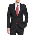thumbnail image 2 of Nicoletti Men's Suit Two Button 2 Piece Working Buttonholes Jacket Modern Fit Black, 2 of 5