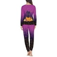 thumbnail image 3 of FOR U DESIGNS Halloween Black Cat Women 2 Piece Pajamas Sets Long Pants and Tops Size L Small Nightwear for Women with Pockets Fall Ladies Pj Bottoms Lightweight, 3 of 6