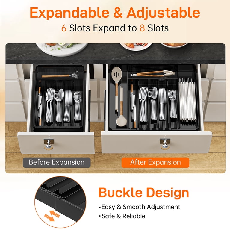 GPED Expandable Silverware Drawer Organizer, Black photo 6