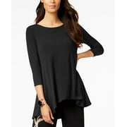 Alfani Women's Petite High-Low Jersey Tunic Top Black Size Petite