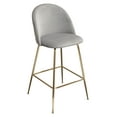 thumbnail image 3 of Lilly Set of (2) Bar Height Chairs in Grey Velvet w/ Brushed Gold Metal Legs by Diamond Sofa, 3 of 6