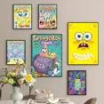 thumbnail image 2 of Póster autoadhesivo de dibujos animados divertidos de Bob Esponja, pantalones bonitos, papel blanco, pegatina para pared, decoración de bar, cafetería, 2 of 5