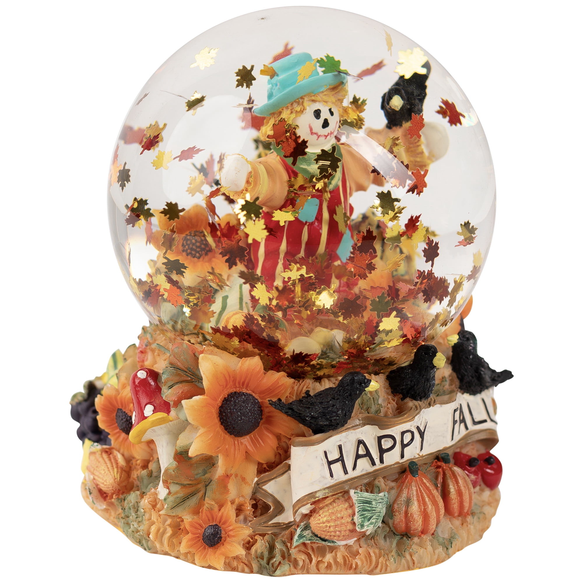 Northlight Scarecrow Happy Fall Harvest Snow Globe - 5.5"